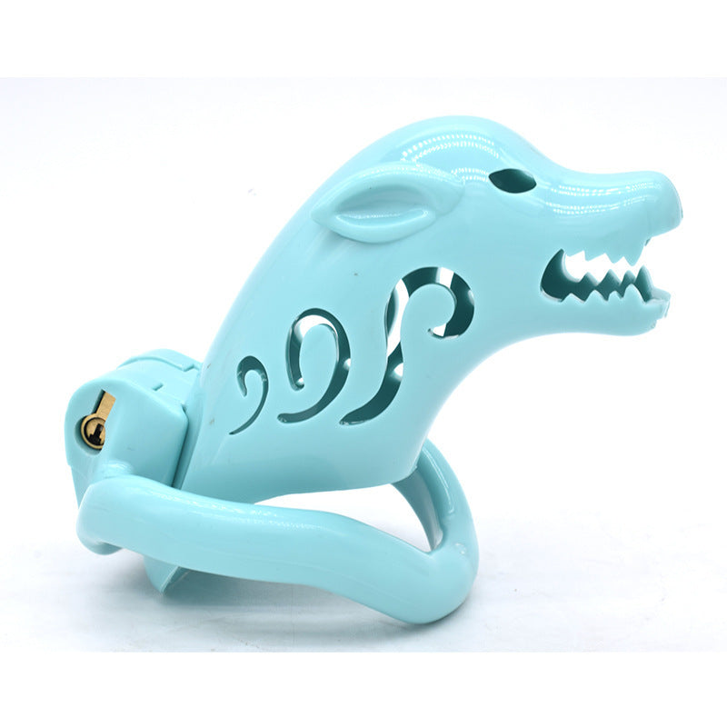 Dog Head Chastity Cage - Blue - Short - image 9