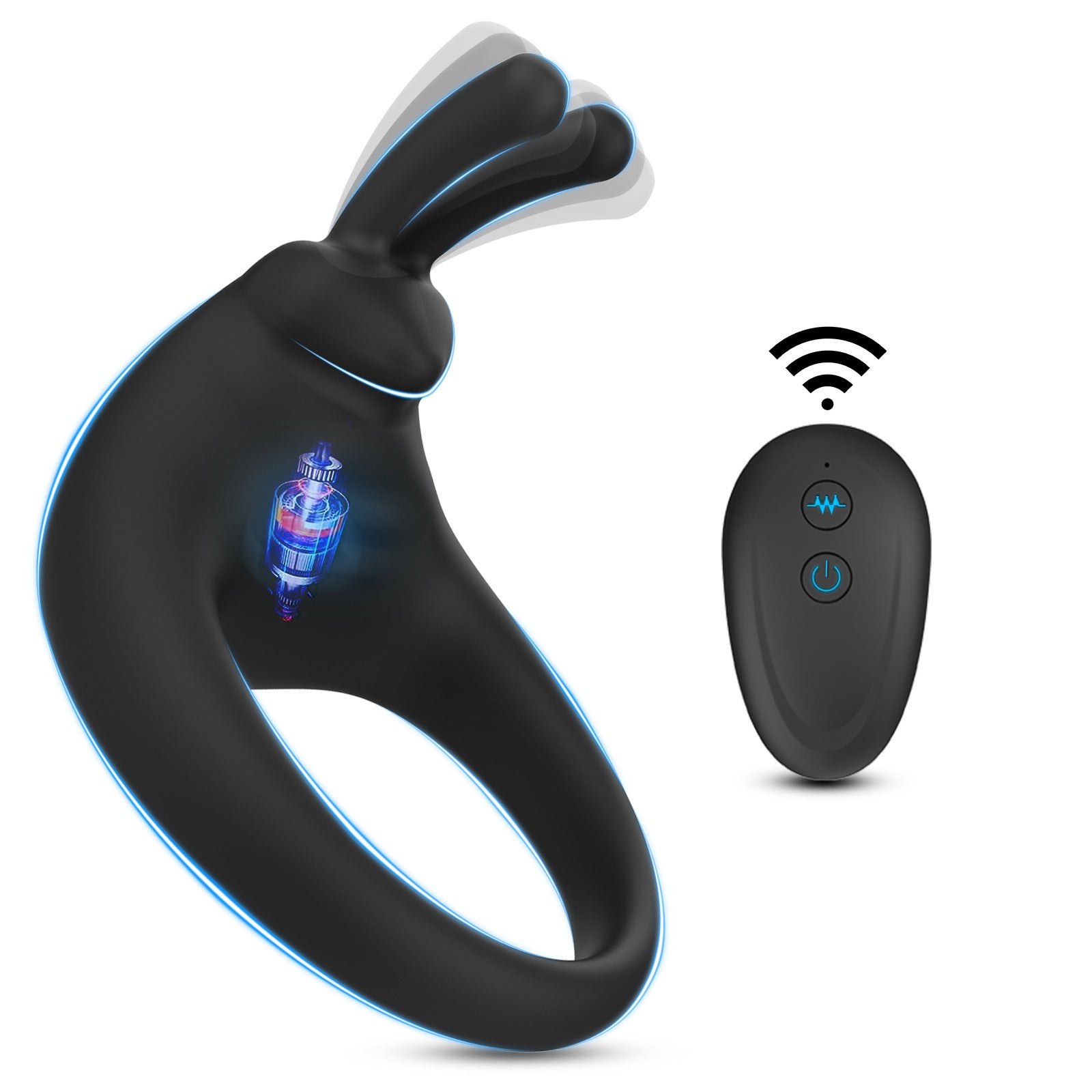 Happy Rabbit Vibrating Silicone Remote Cock Ring - Black - image 0