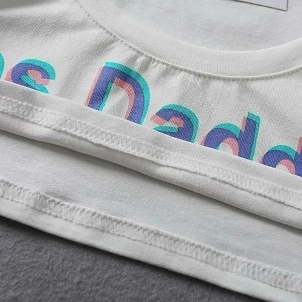 "Yes Daddy" Letter Print Fitness Crop Top - image 1