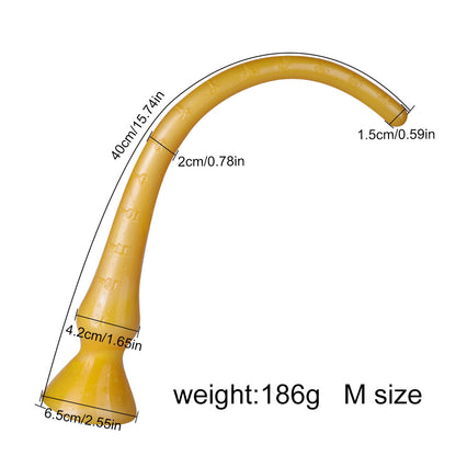 TPE Transparent Huge Butt Anal Plug - Yellow - M - image 7