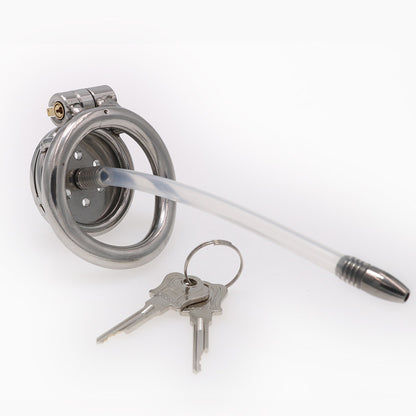Stainless Steel Chastity Cage with Catheter Tube - image 3