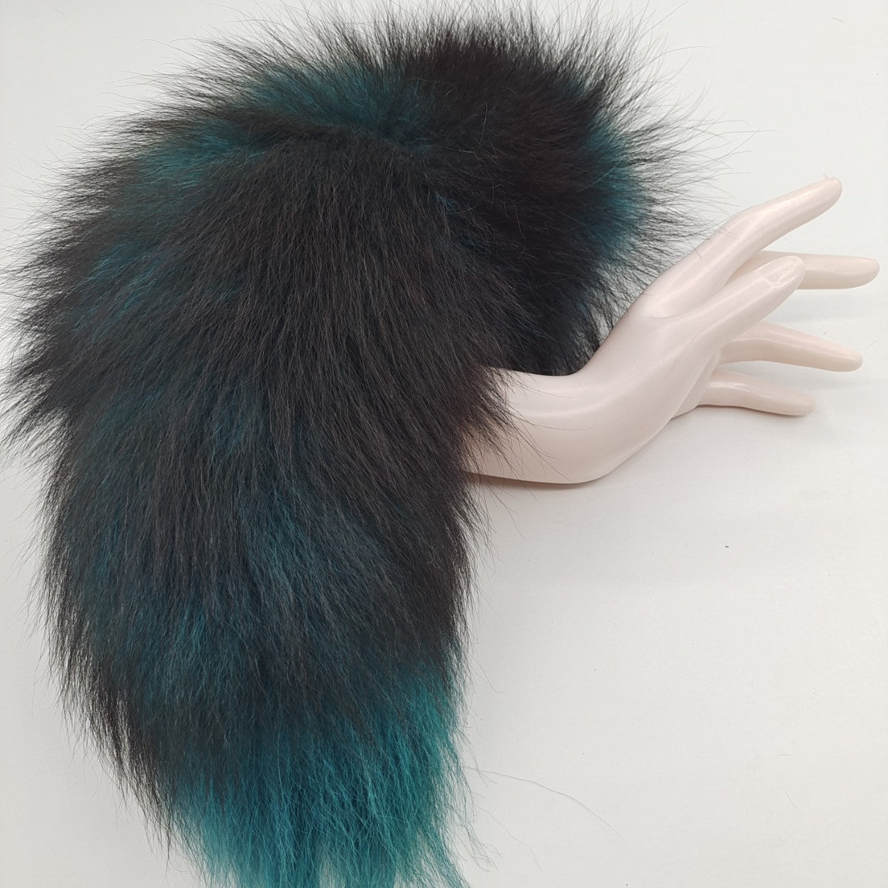 Aurora Green Handmade Detachable Plug Fox Tail - 50cm - image 2