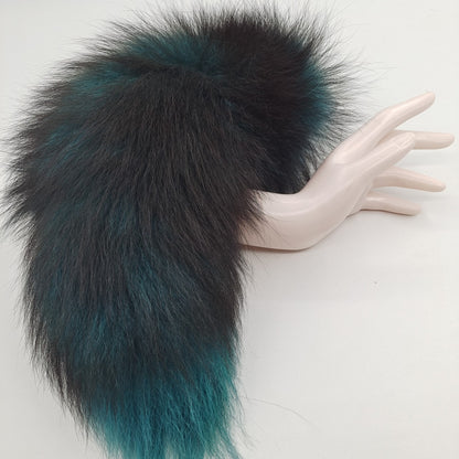Aurora Green Handmade Detachable Plug Fox Tail - 50cm - image 2