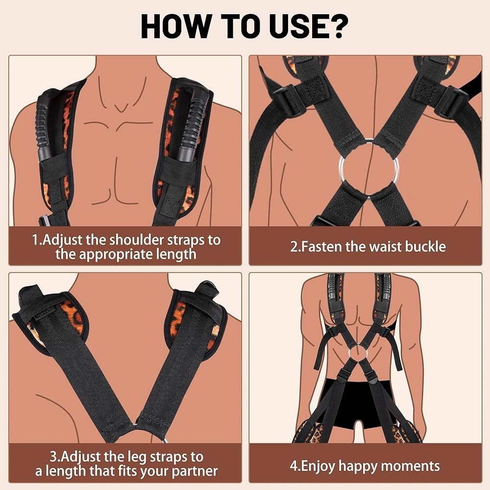 Leopard Print Wearable Sex Swing & Bondage Slave Bdsm Set - image 1