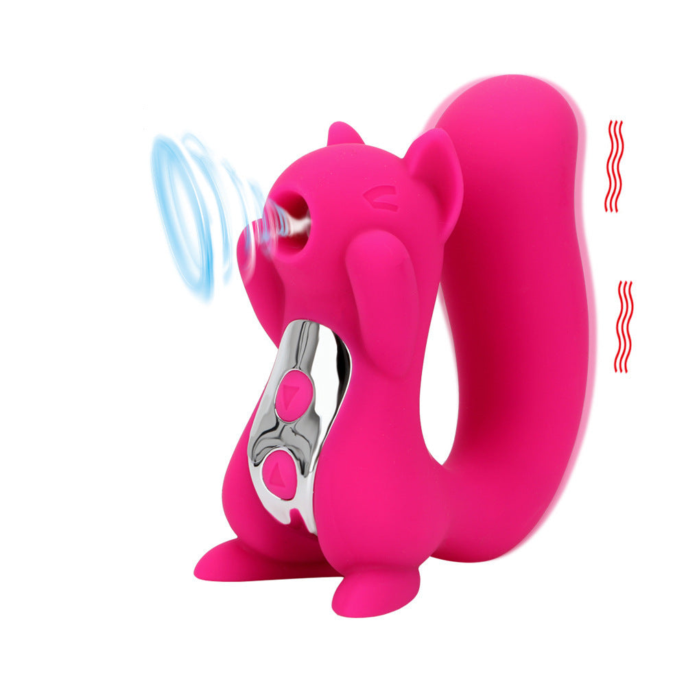Screaming Squirrel Dual Stimulator – Clitoral Suction & G-Spot Vibrator with 10 Vibration Modes  - Rose - image 2