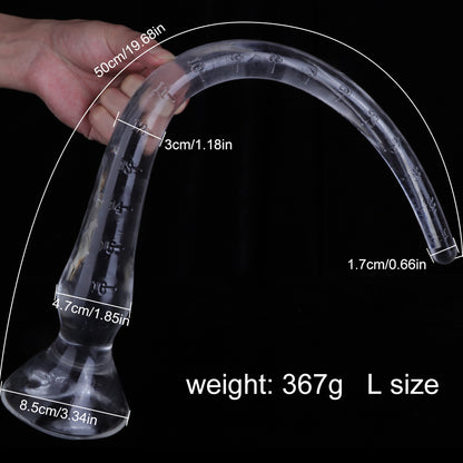 TPE Transparent Huge Butt Anal Plug - Transparent - L - image 14