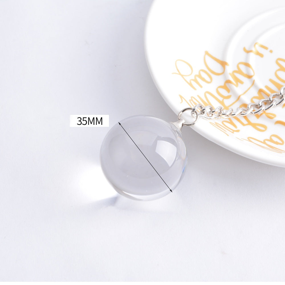Glass Pearl Transparent Round Small Stopper Crystal Bead Ball - 35mm - image 7