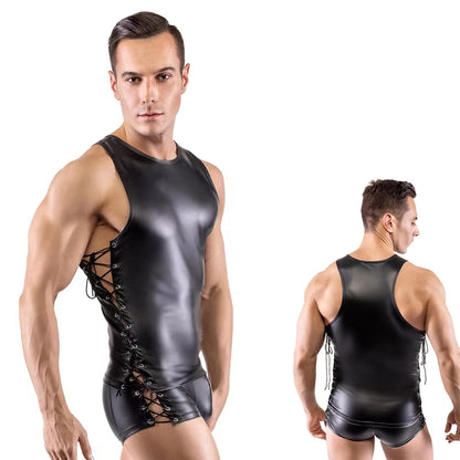 Patent Leather Men Set - Black - 2XL - image 2