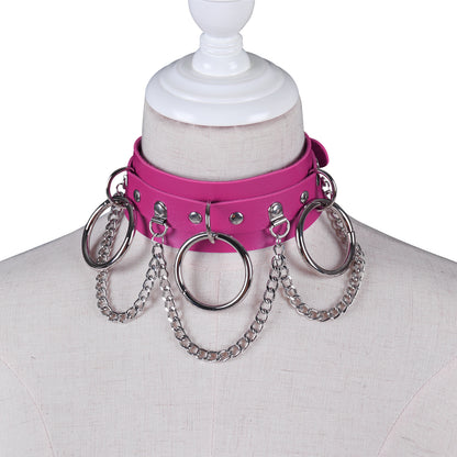 Unisex Punk PU Leather Choker Rock  - Rose - image 11