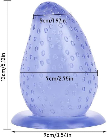 Strawberry Anal Plug - Translucent Blue - image 3