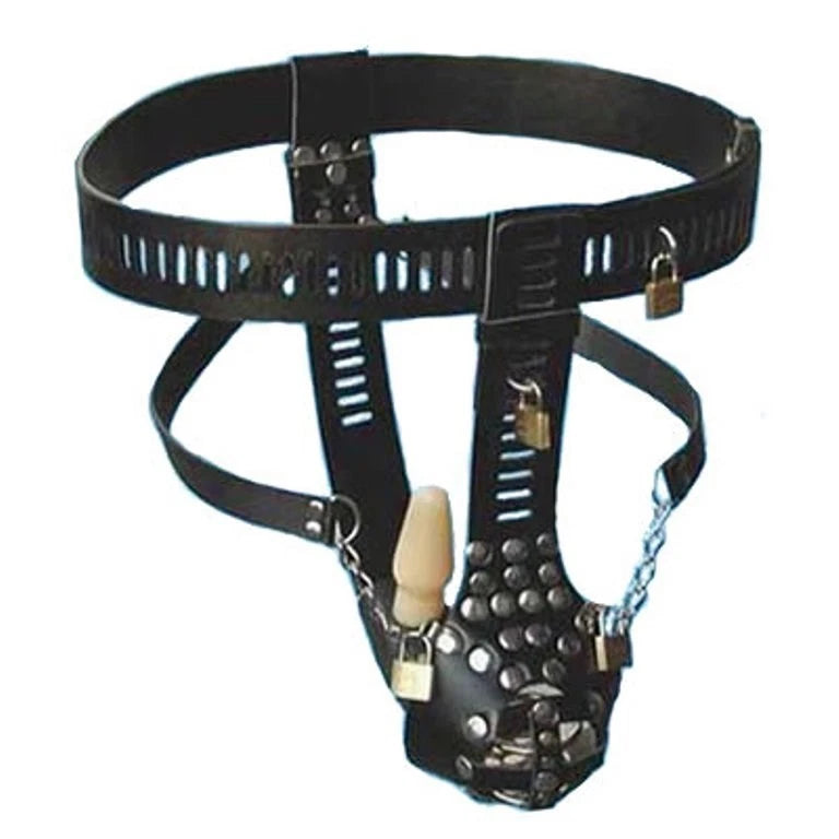 Fancy Dress Male Chastity Belt  - Black - image 5