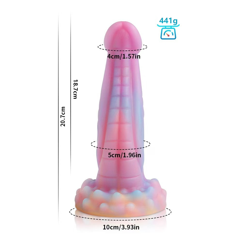 8.14'' Anal Glow In The Dark Dildo with Suction Cup - Multicolor - image 6