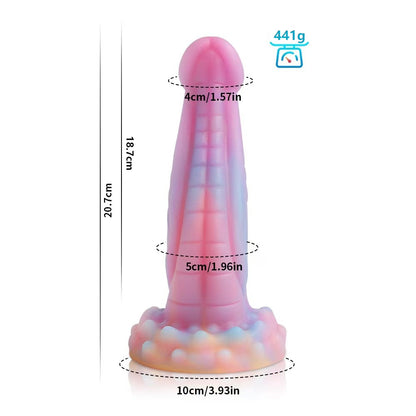 8.14'' Anal Glow In The Dark Dildo with Suction Cup - Multicolor - image 6