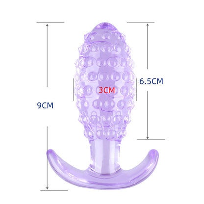 Pineapple Crystal Creative Butt Plug - Purple - M - image 0