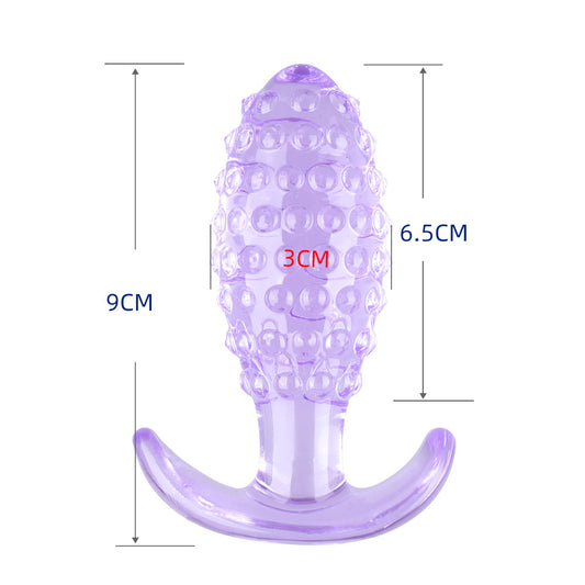 Pineapple Crystal Creative Butt Plug - Purple - M - image 0