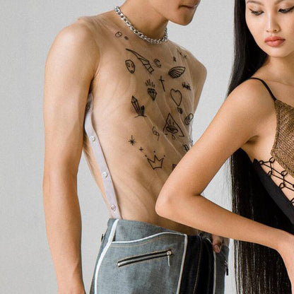 Tattoo Style Mesh Top - image 4