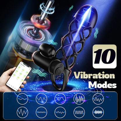 5'' Adjustable 10-Mode Vibrating Penis Sleeve - image 2