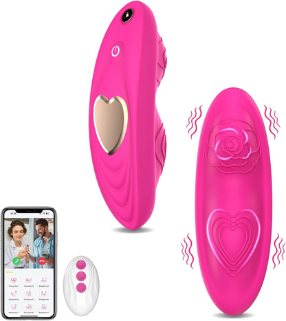 9+9 Vibration Modes APP Remote Control Mini Butterfly Vibrator - Rose - image 0