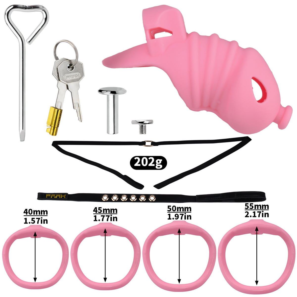 Soft Silicone Chastity Cage - S - Pink With Belt - image 15