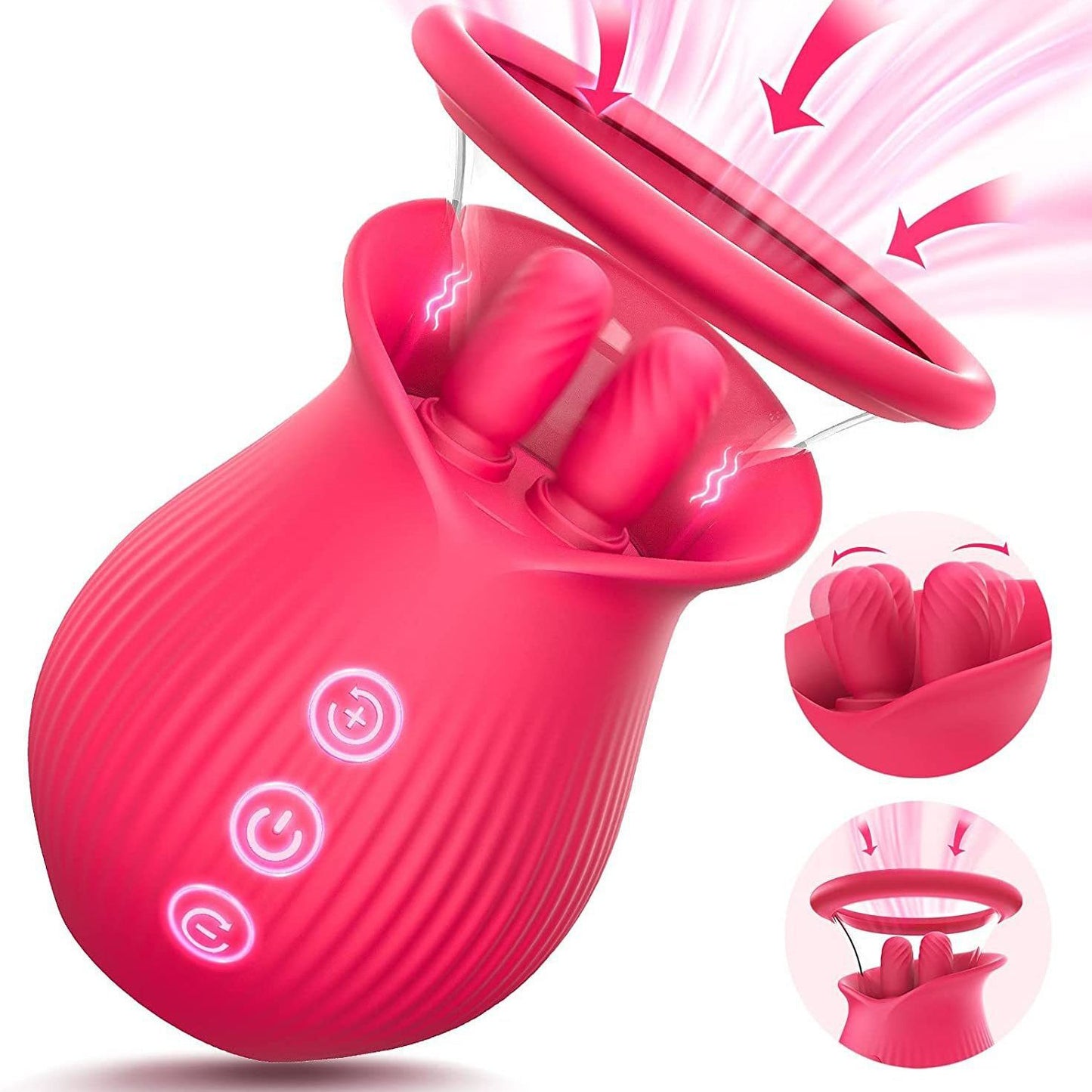 3in1 Rose Sex Toy With 2 Suction Cups - image 0