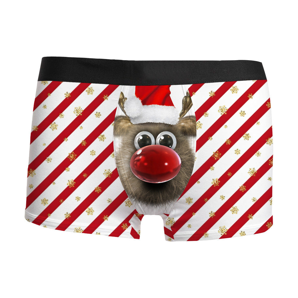 Christmas Morse Boxer Shorts Underwear - Red - XXL - image 0