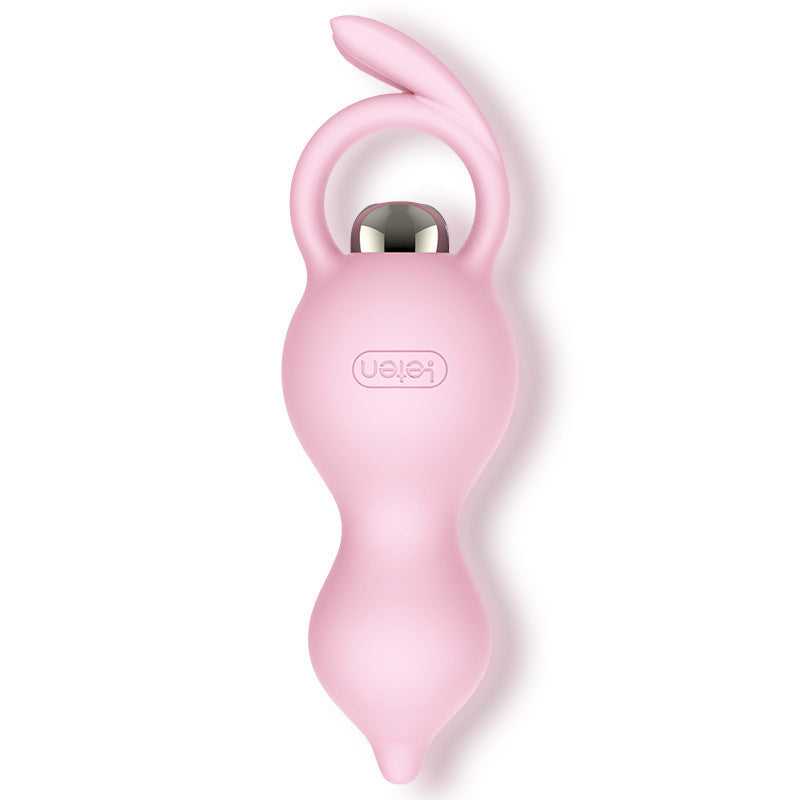 Vibrating Cute Pink Silicone Butt Plug with Finger Loop - D - image 2