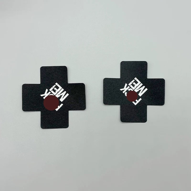 Colorful Disposable Adhesive Nipple Covers - Black - image 2