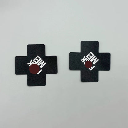 Colorful Disposable Adhesive Nipple Covers - Black - image 2