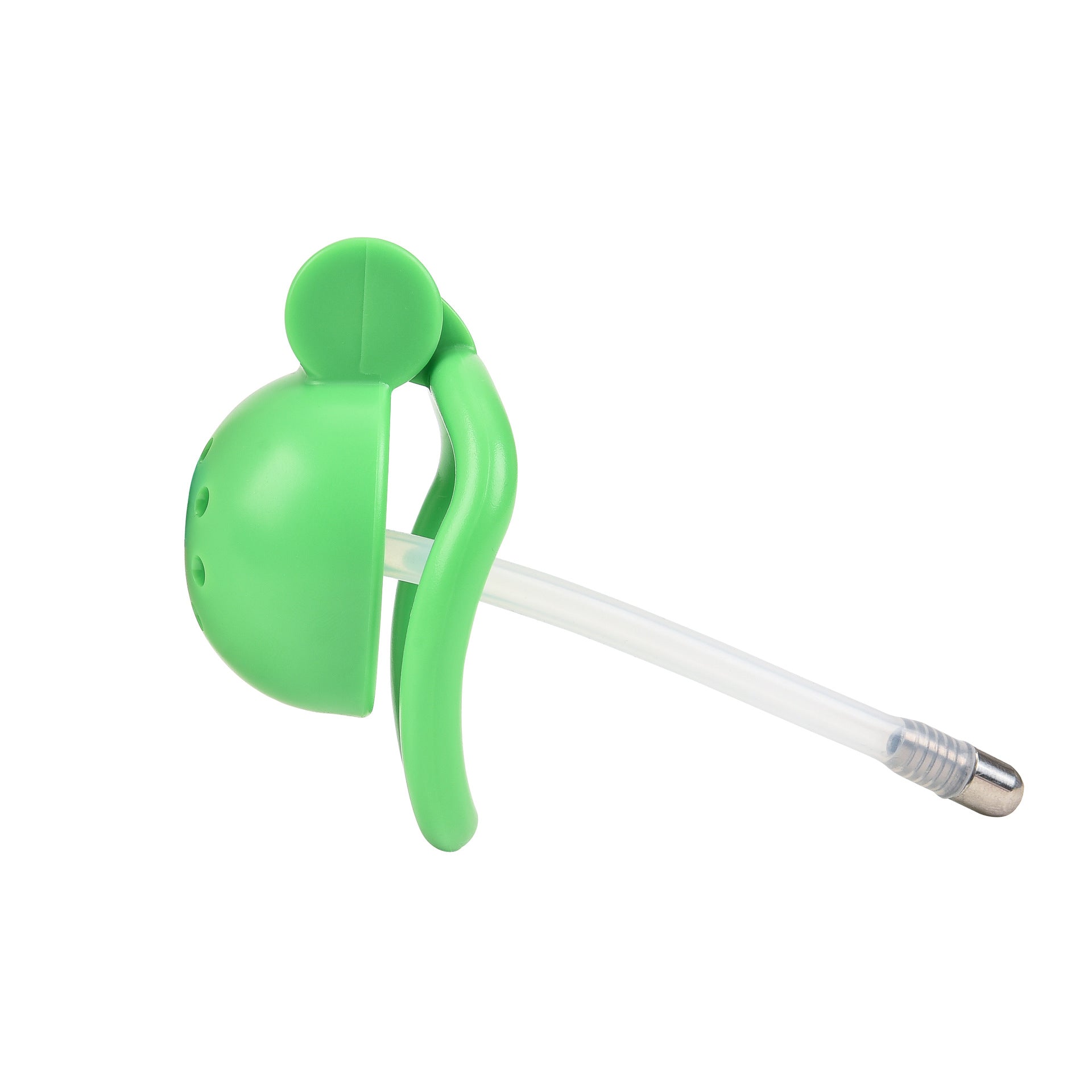 Flat Chastity Cage (Green) - Small Hole with Silicone Tube - image 9