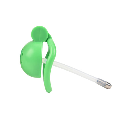 Flat Chastity Cage (Green) - Small Hole with Silicone Tube - image 9
