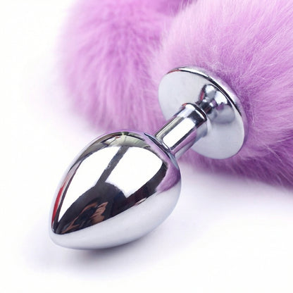 Purple Fox Tail Butt Plug • 18.1 Inch Tail - image 3