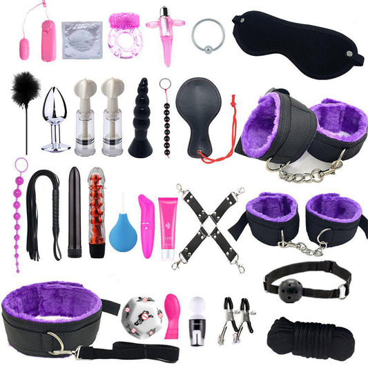Bdsm Bed Straps Restraints Sex  30 Pcs Set - Purple - image 1