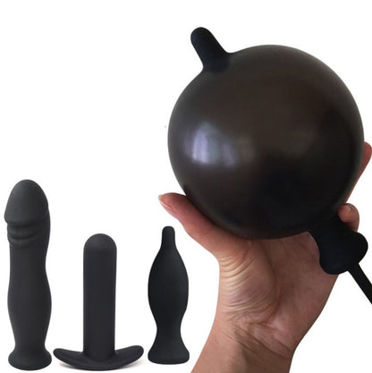 Black Silicone Inflatable Butt Plug - image 2