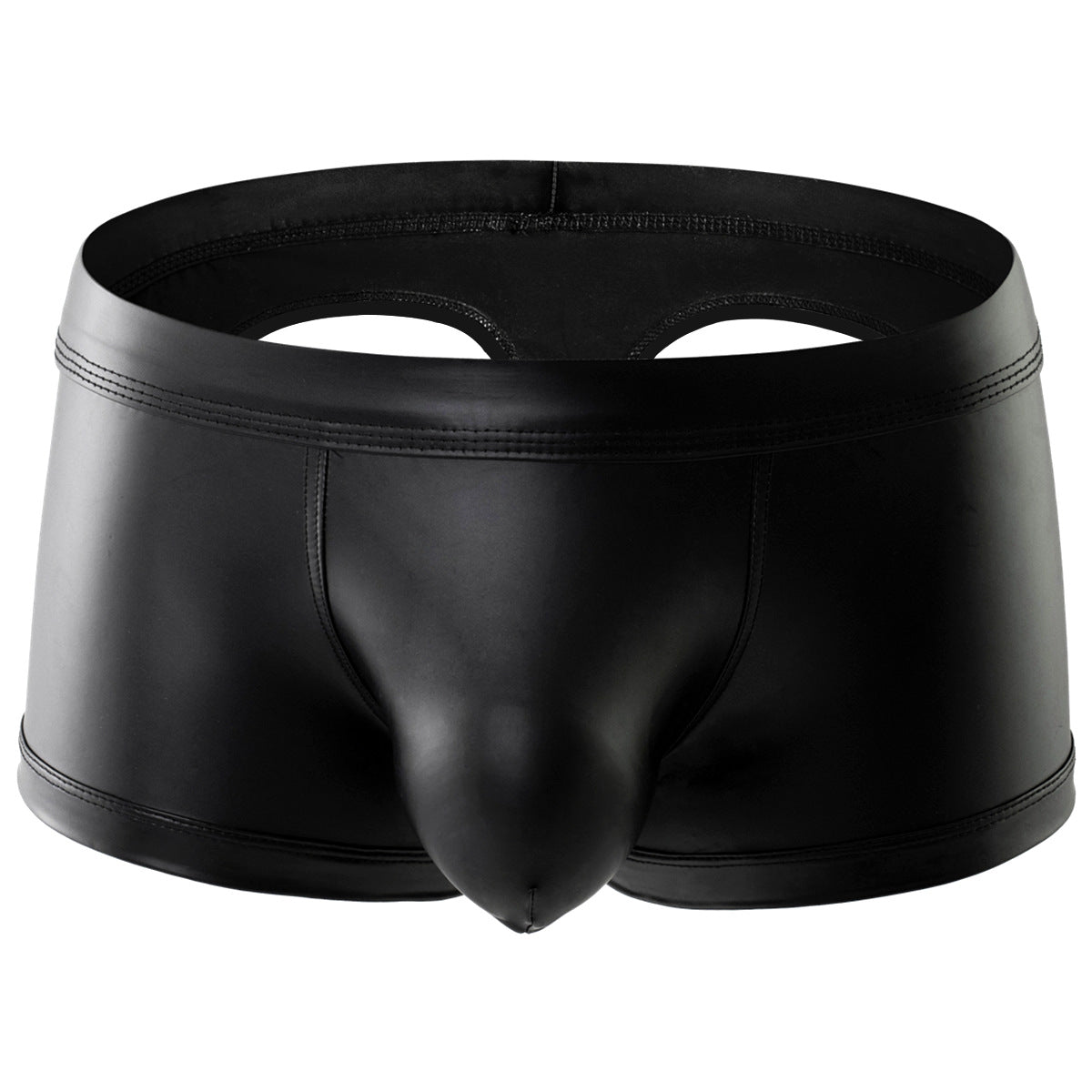 Sexy PU Leather Open Butt Thong Shorts Underwear - image 3