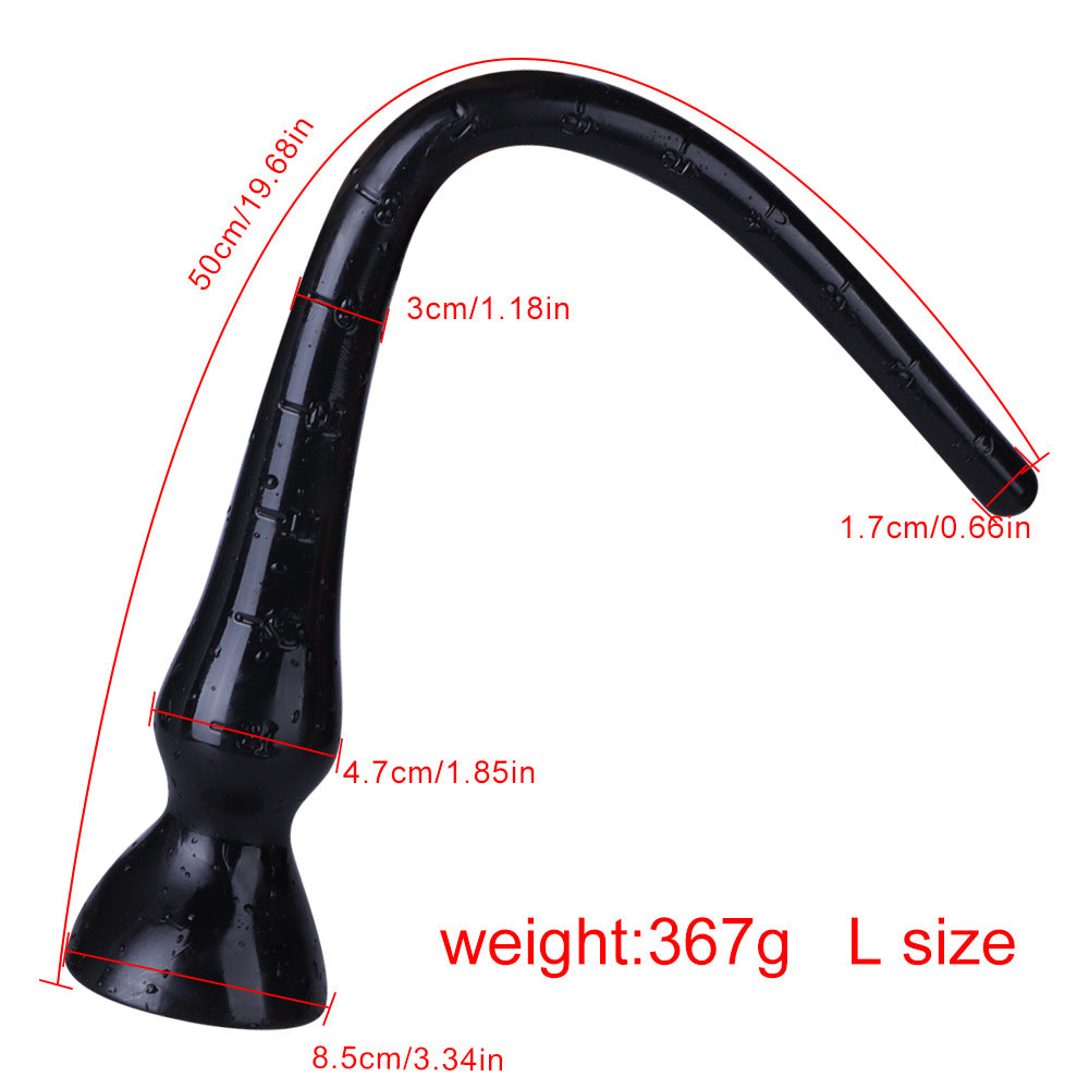 TPE Transparent Huge Butt Anal Plug - Black - L - image 15