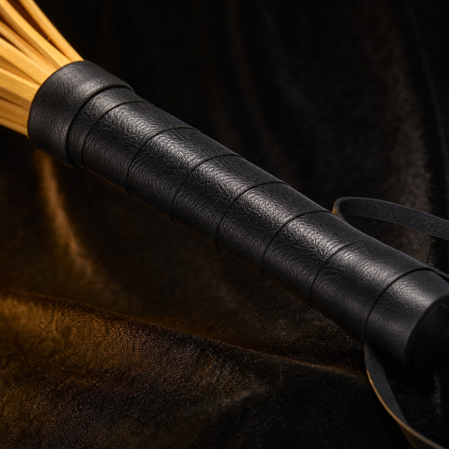 Yellow Pu Leather Tassels Flogger Horse Riding Whip - image 6