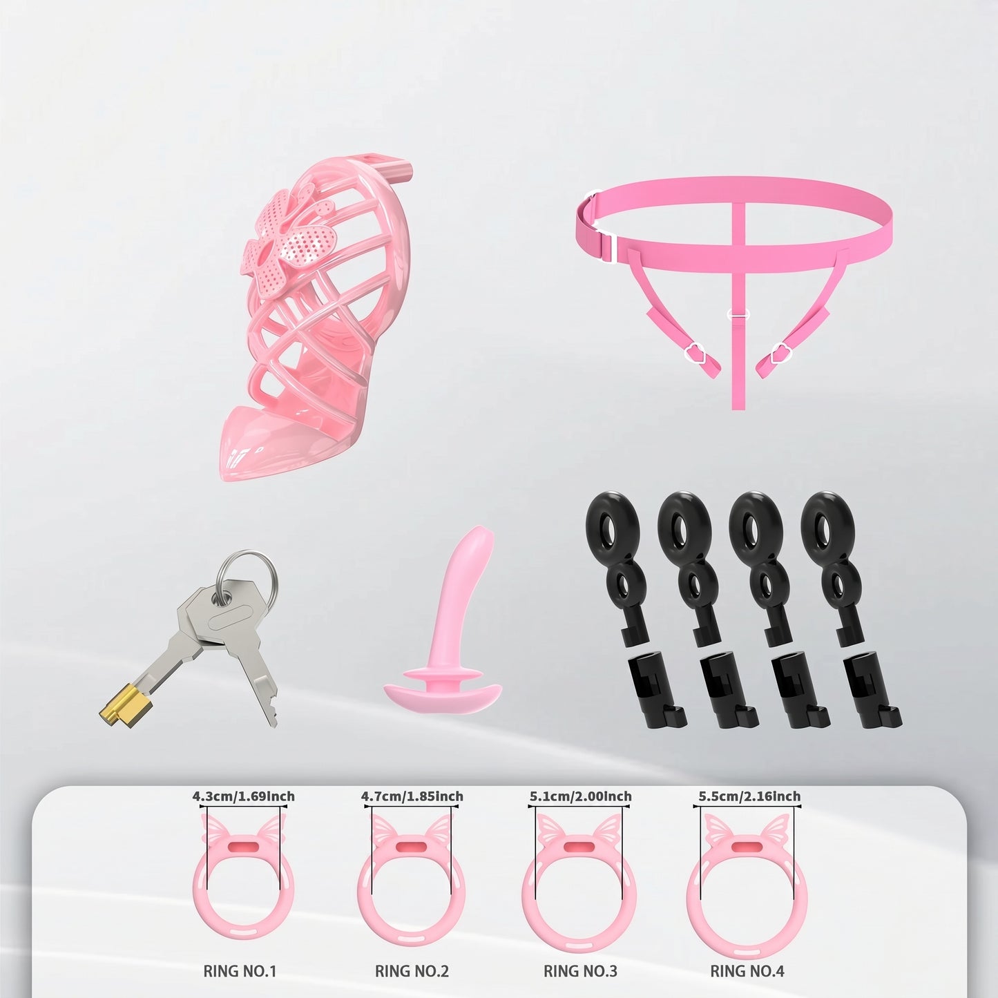 Invisible Butterfly Chastity Cage - Pink - M - image 3