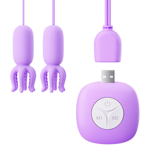 ROSELEX Octopus Nipple Clamp Vibrator - Purple - image 1