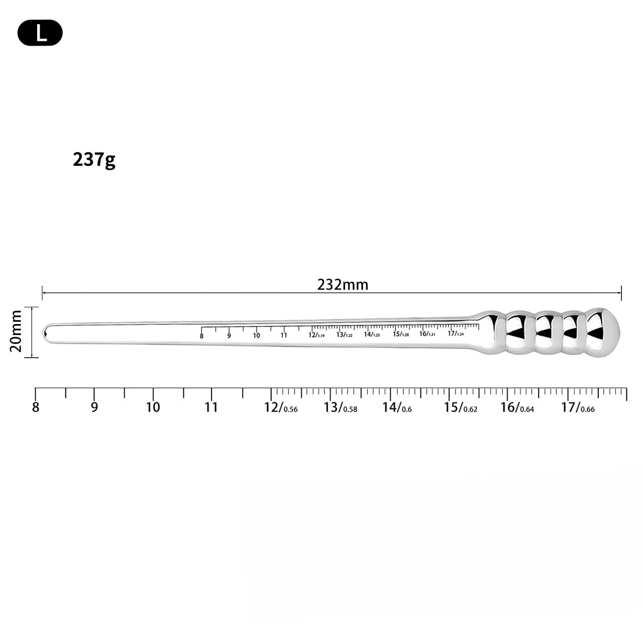 Stainless Steel Urethral Sound with Scale - L - image 7