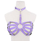 Sexy Halter Harness Cage Bra - Purple - image 2
