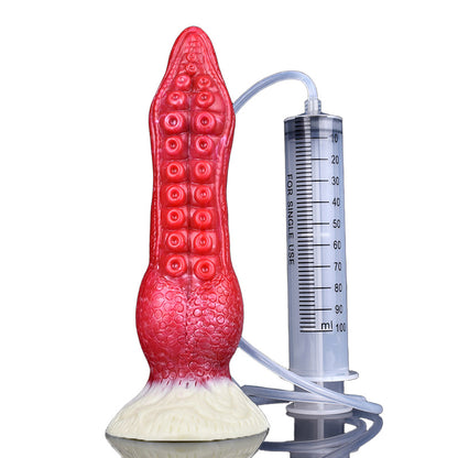 Tentacle Squirting Dildo with Suction Cup  - Red - Standard - image 3