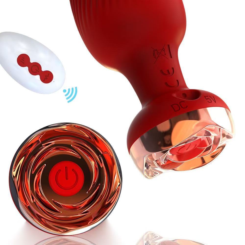 Rose Style Sex Toy Anal Plug Vibrator With Remote Wireless Control  - image 4
