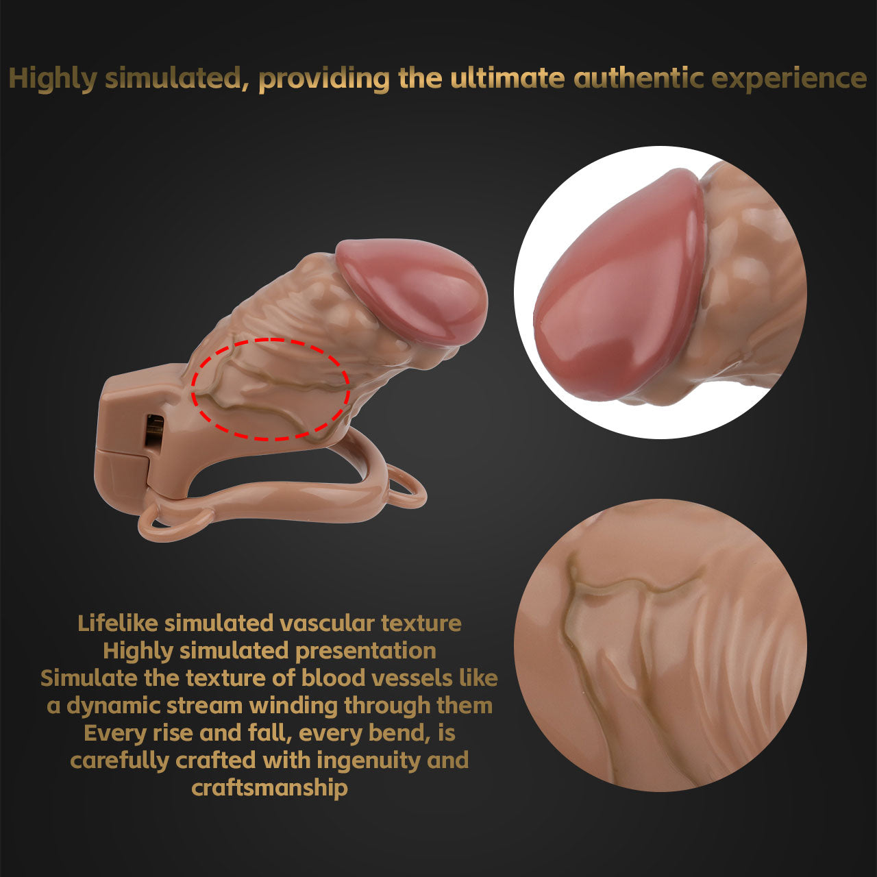Realistic Phallic Chastity Cage - Breathable Resin Restraint - image 4