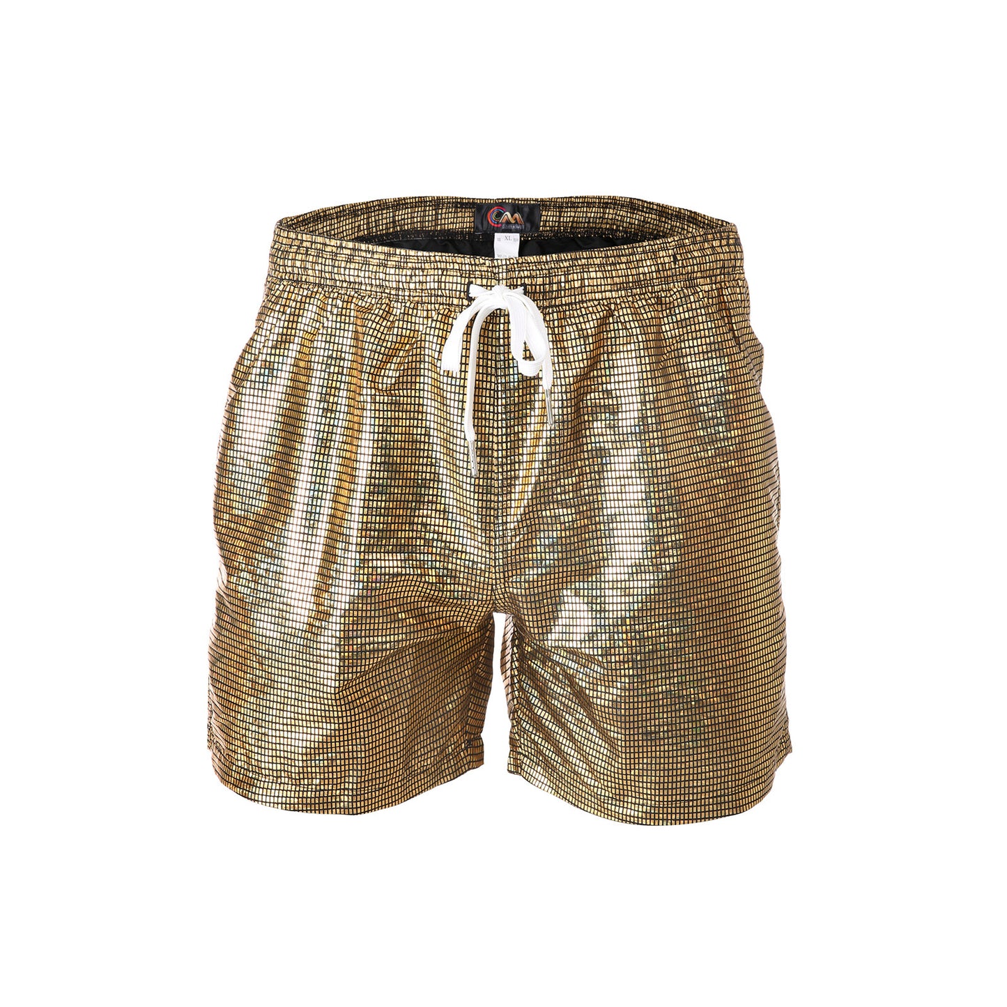 Men Shorts Wet Look Beach Pants - Golden - 2XL - image 15