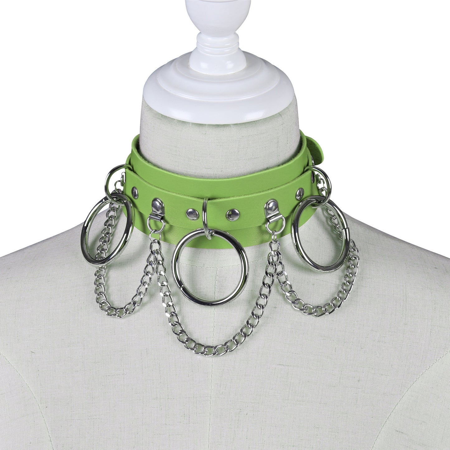 Unisex Punk PU Leather Choker Rock  - Light Green - image 0