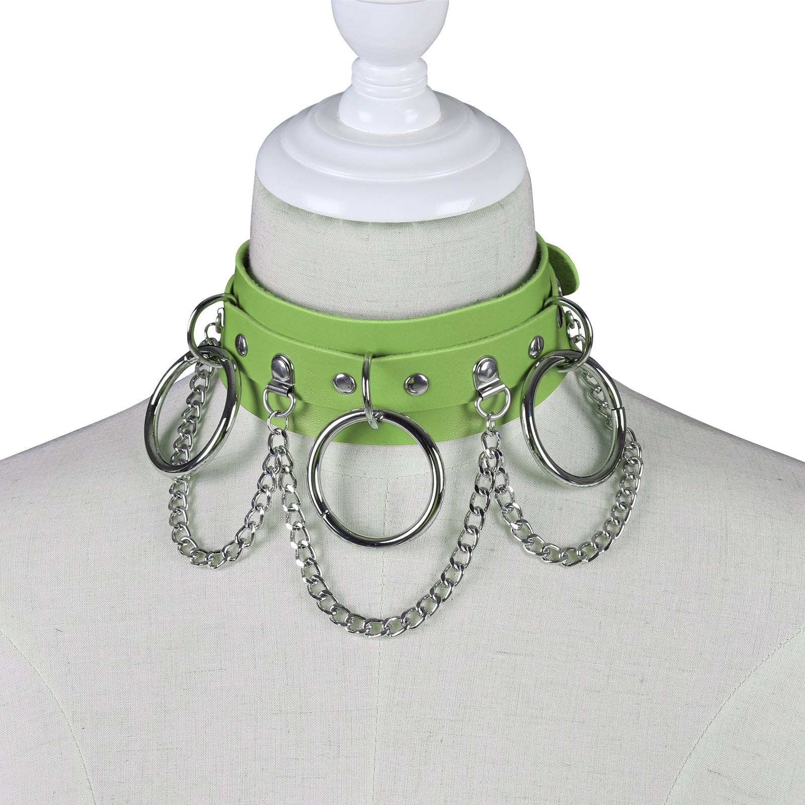 Unisex Punk PU Leather Choker Rock  - Light Green - image 0