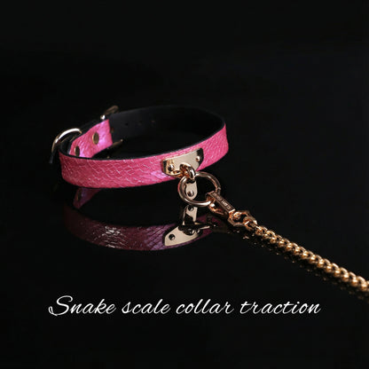Snake Skin Texture Collar & Leash Set - image 6