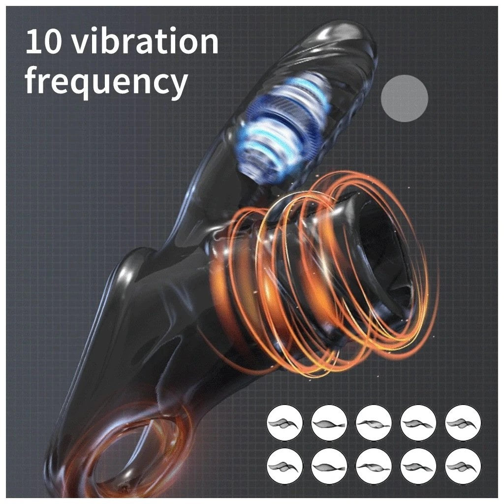 Vibrating Penis Sleeve Erection Ring with Bumps  - image 5