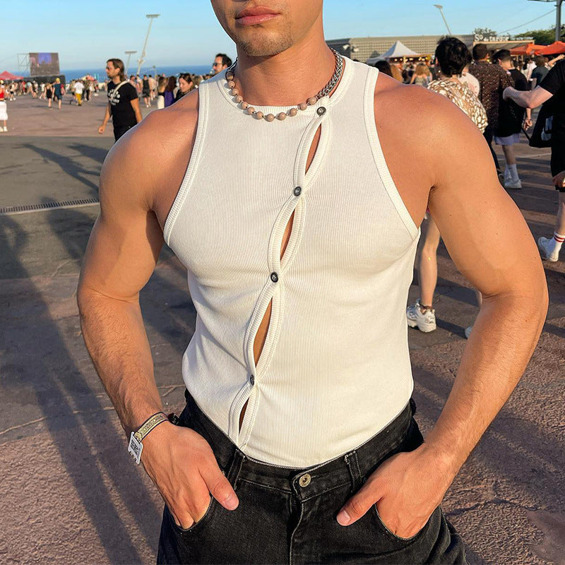 Versatile White Loose-fit Casual Tank Top - image 4
