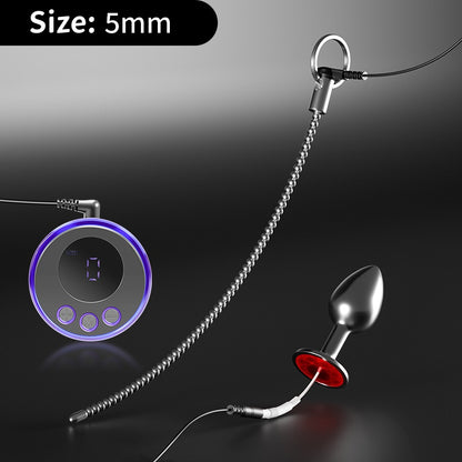 Penis & Anal Plug Duo With Current Control - Weak Current - 5mm - image 3